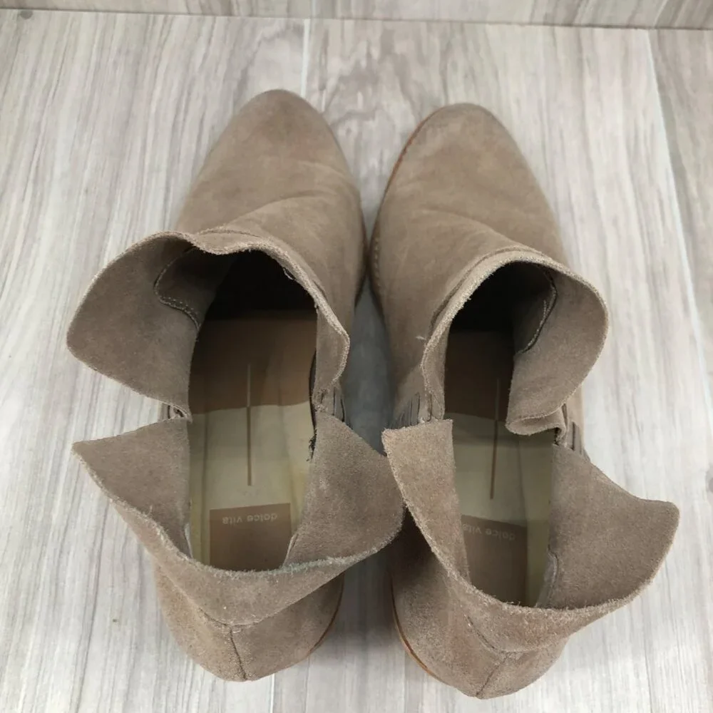 Dolce Vita Ankle Boots Womens 9 Brown Suede Slip On Booties